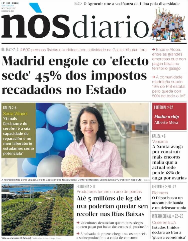 Portada de Nòs Diario (Espa&ntilde;a)