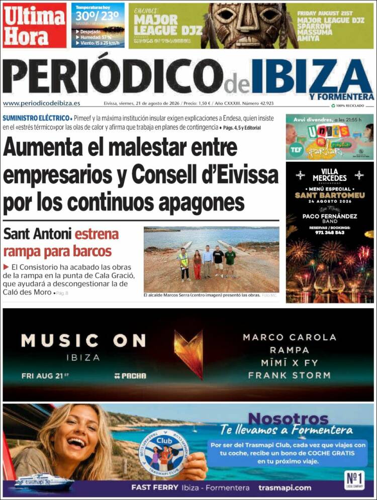 Portada de Periódico de Ibiza (Espa&ntilde;a)