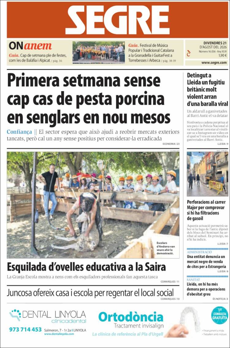 Portada de Segre (Espa&ntilde;a)