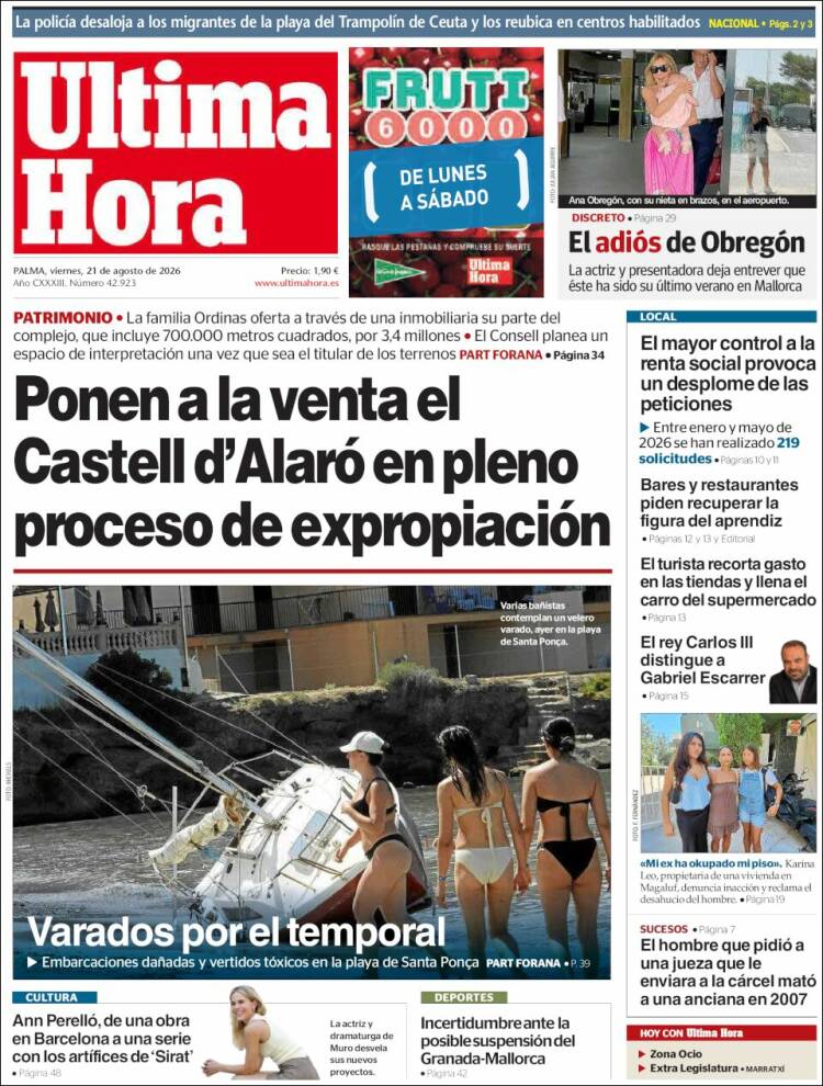 Portada de Última Hora (Espa&ntilde;a)
