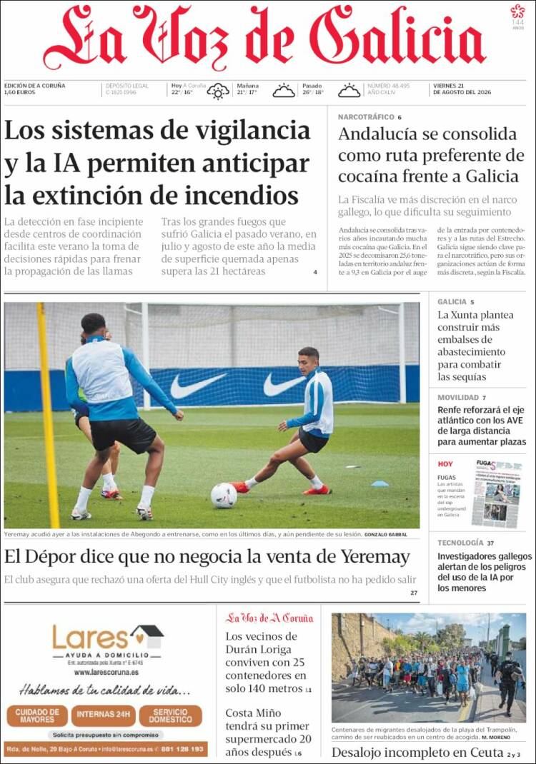 Portada de La Voz de Galicia (Espa&ntilde;a)