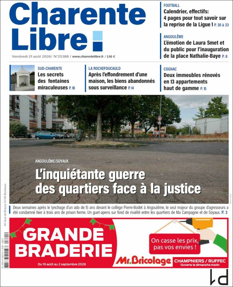 Portada de Charente Libre (Francia)