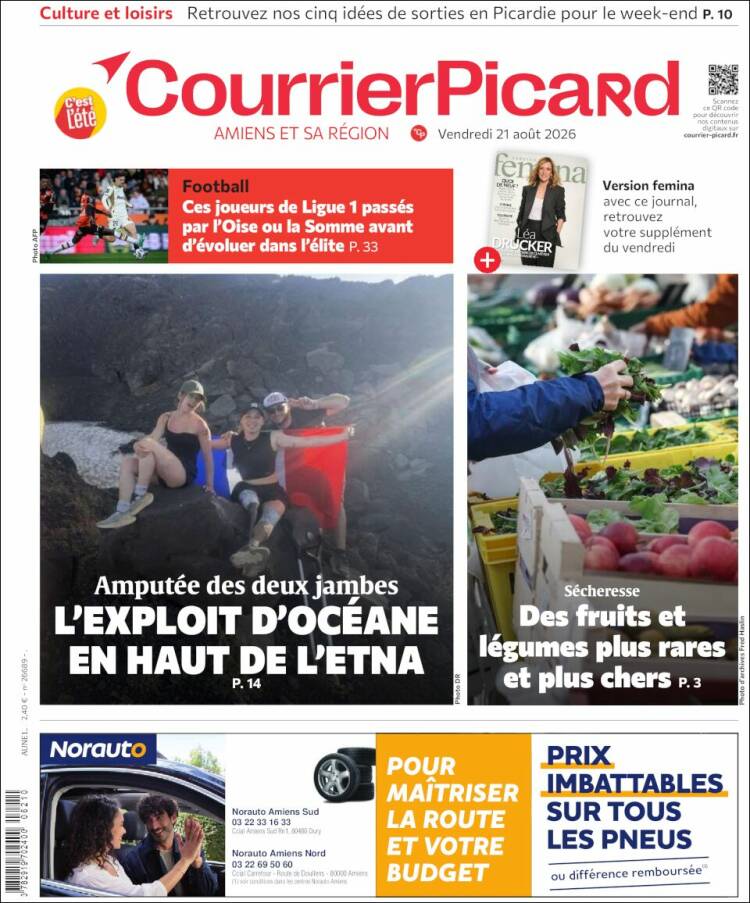 Portada de Courrier Picard (Francia)