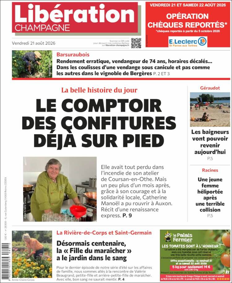 Portada de Libération Champagne (Francia)