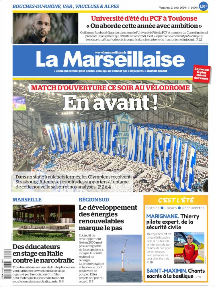 Portada de La Marseillaise (Francia)