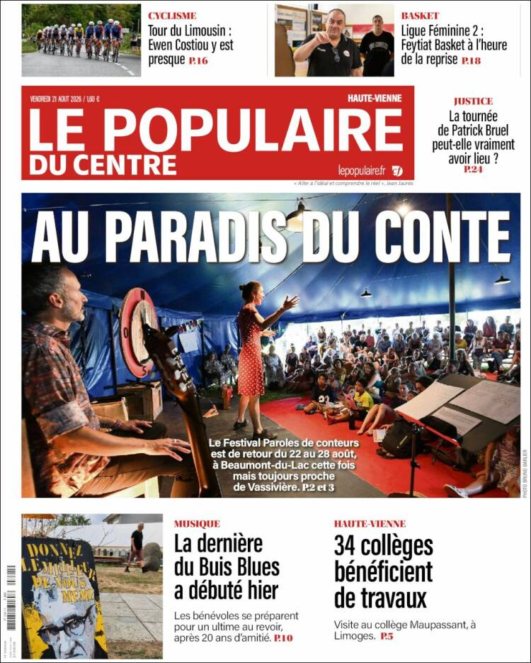 Portada de Le Populaire du Centre (Francia)