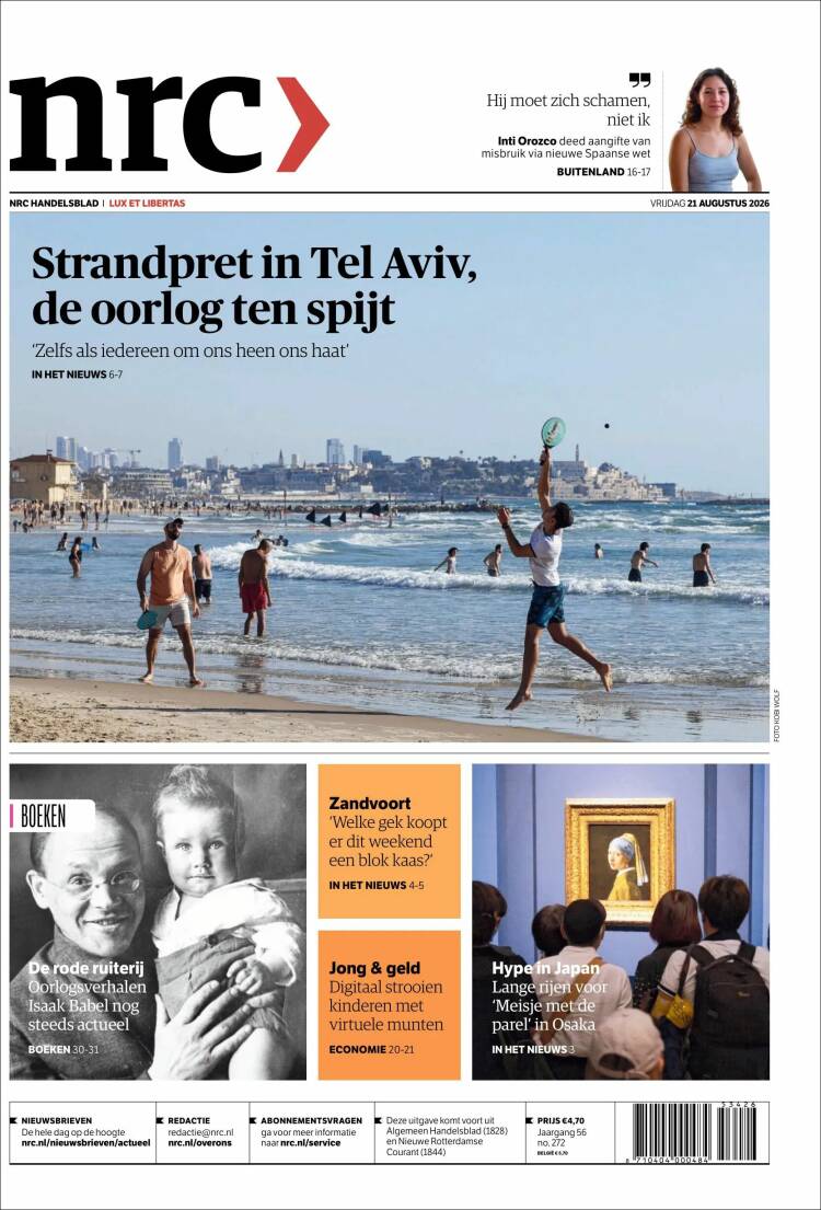 Portada de NRC Handelsblad (Pa&iacute;ses Bajos)