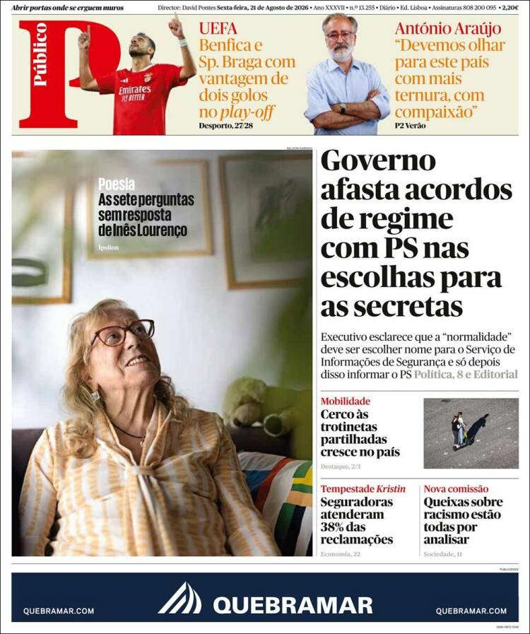 Portada de Público (Portugal)