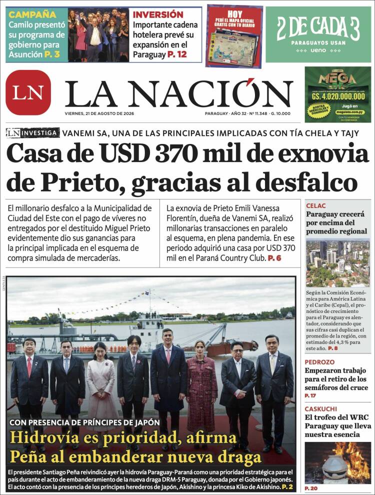 Portada de La Nación (Paraguay)