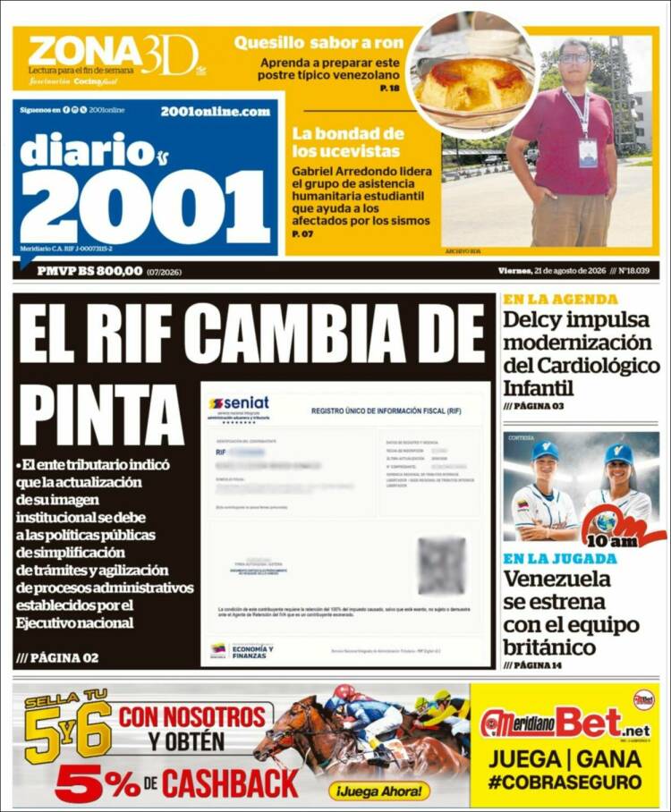 Portada de 2001 - Dosmiluno (Venezuela)