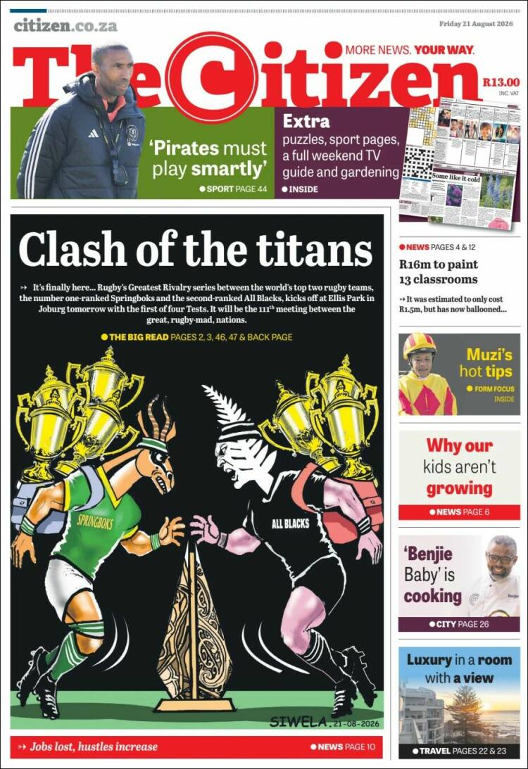 Portada de The Citizen (Sud&aacute;frica)
