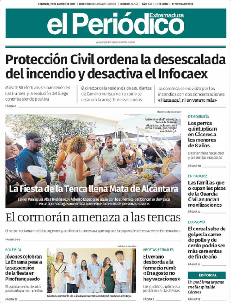 Portada de El Periódico de Extremadura (Espa&ntilde;a)