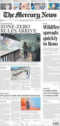 Portada de San Jose Mercury News (USA)