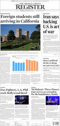 Portada de The Orange County Register (USA)