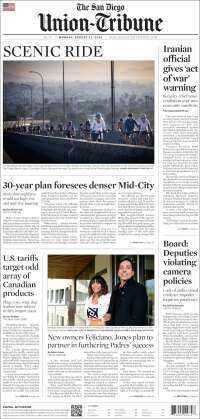 Portada de The San Diego Union-Tribune (USA)