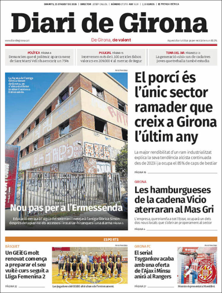 Portada de Diari de Girona (Spain)