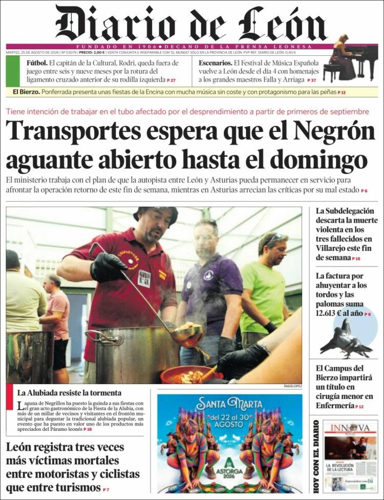 Portada de Diario de León (Espa&ntilde;a)