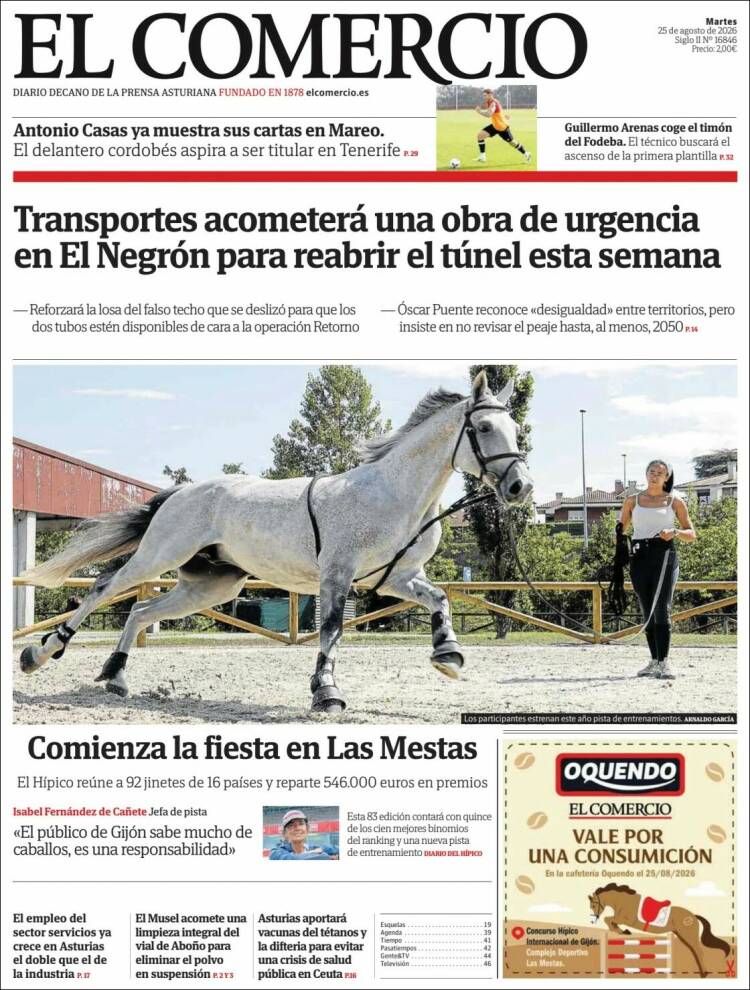 Portada de El Comercio - Gijón (Espa&ntilde;a)