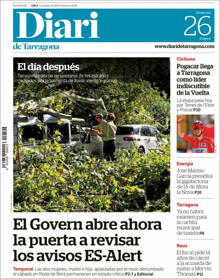 Portada de Diari de Tarragona (Espa&ntilde;a)