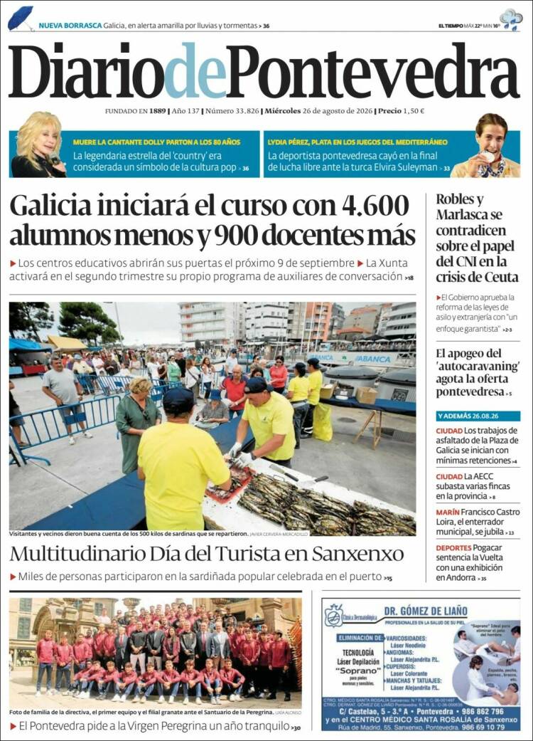 Portada de Diario de Pontevedra (Spain)