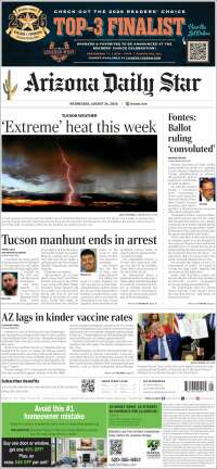 Portada de Arizona Daily Star (USA)