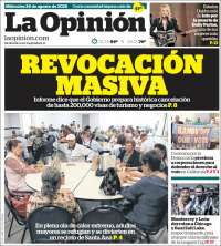 Portada de La Opinión (USA)