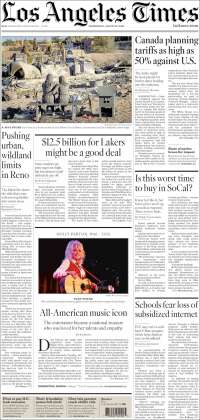 Portada de Los Angeles Times (USA)