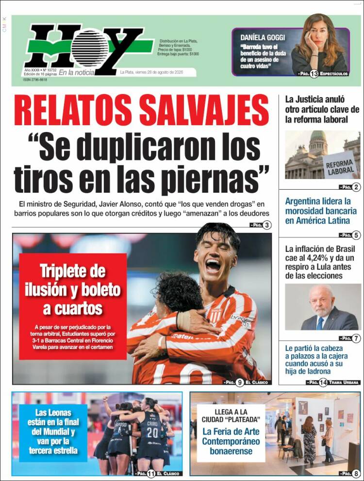 Portada de Diario Hoy (Argentina)