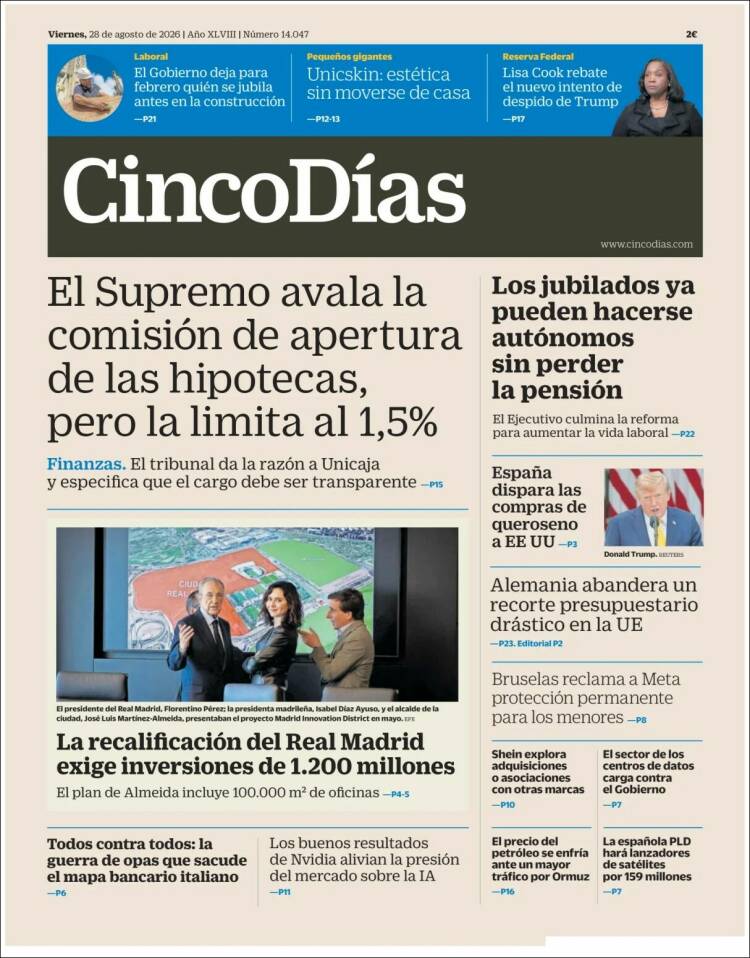 Portada de Cinco Días (Espa&ntilde;a)