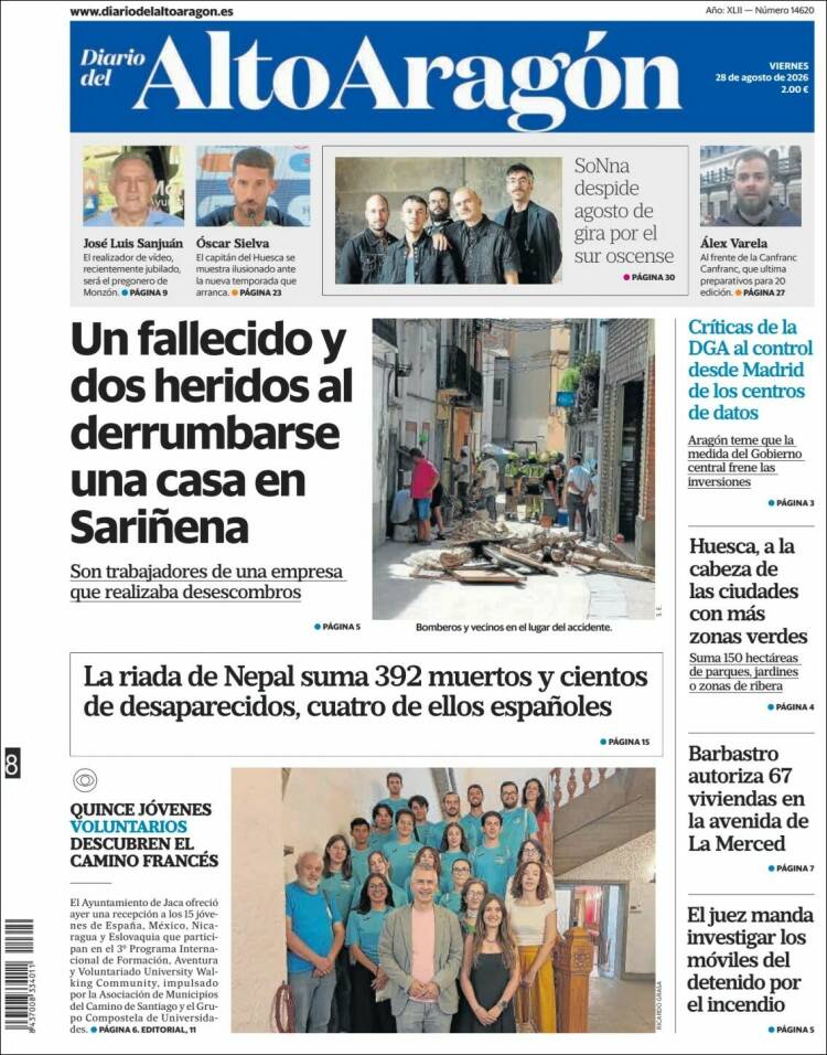 Portada de Diario del AltoAragón (Espa&ntilde;a)