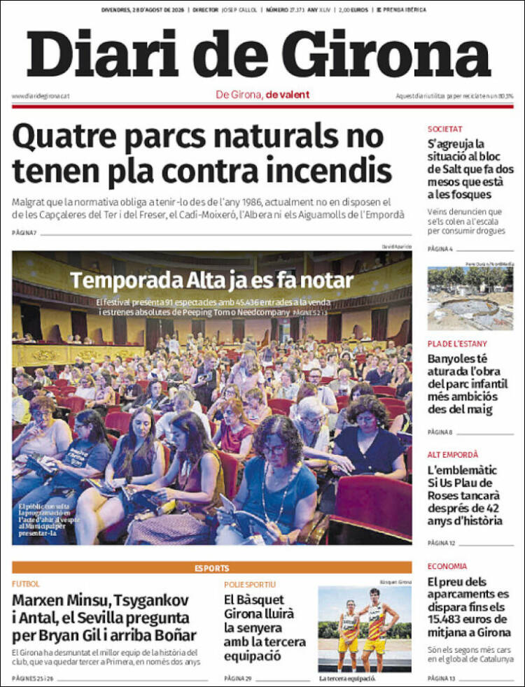Portada de Diari de Girona (Espa&ntilde;a)