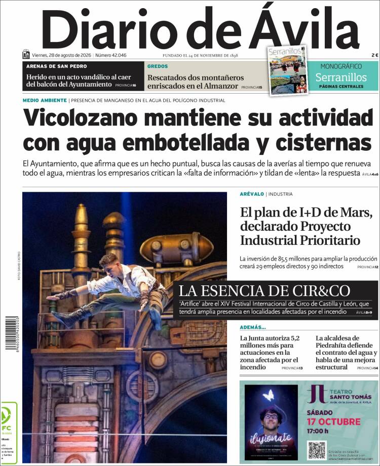 Portada de Diario de Ávila (Espa&ntilde;a)