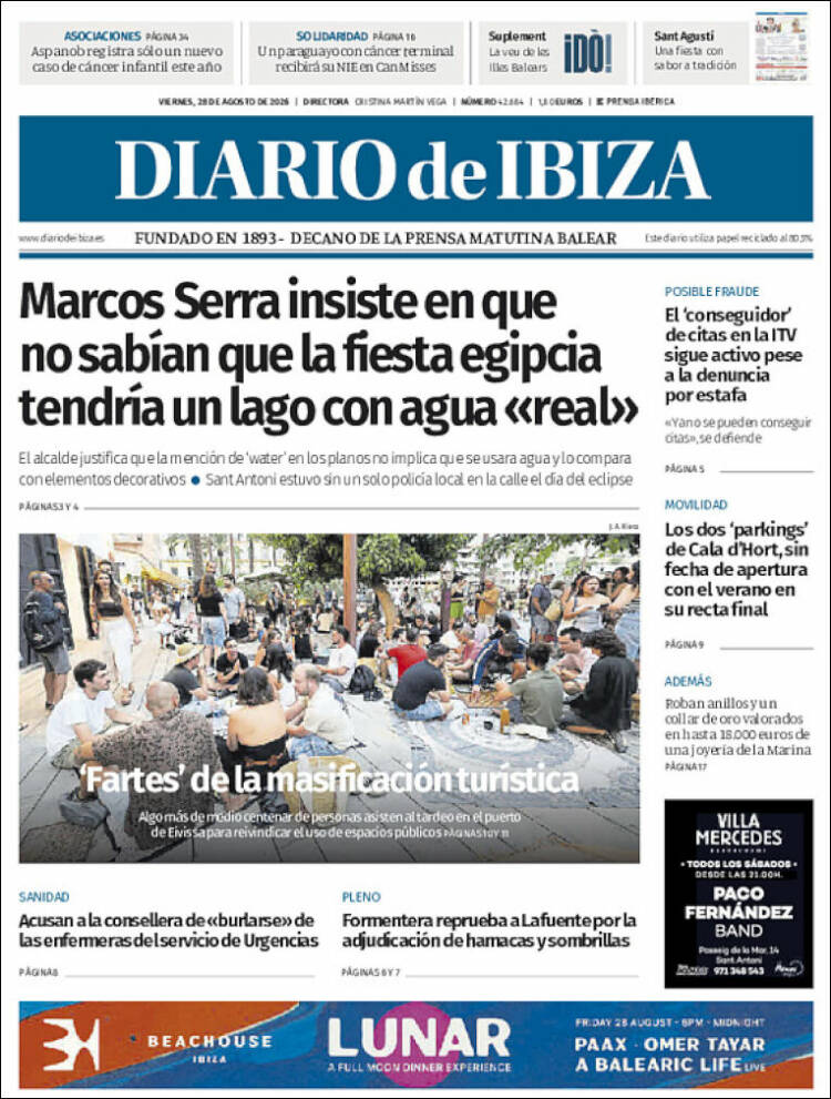 Portada de Diario de Ibiza (Espa&ntilde;a)