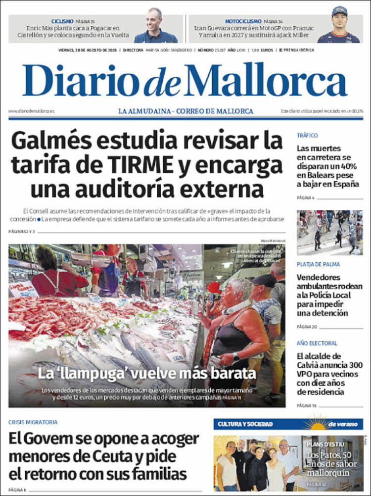 Portada de Diario de Mallorca (Espa&ntilde;a)