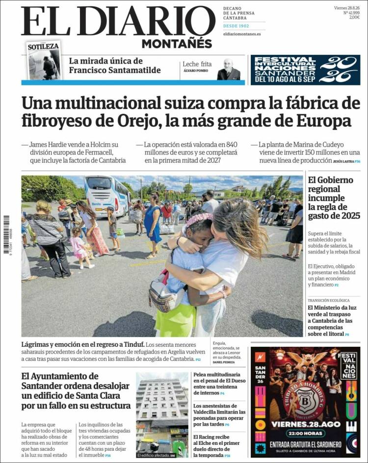 Portada de El Diario Montañés (Espa&ntilde;a)