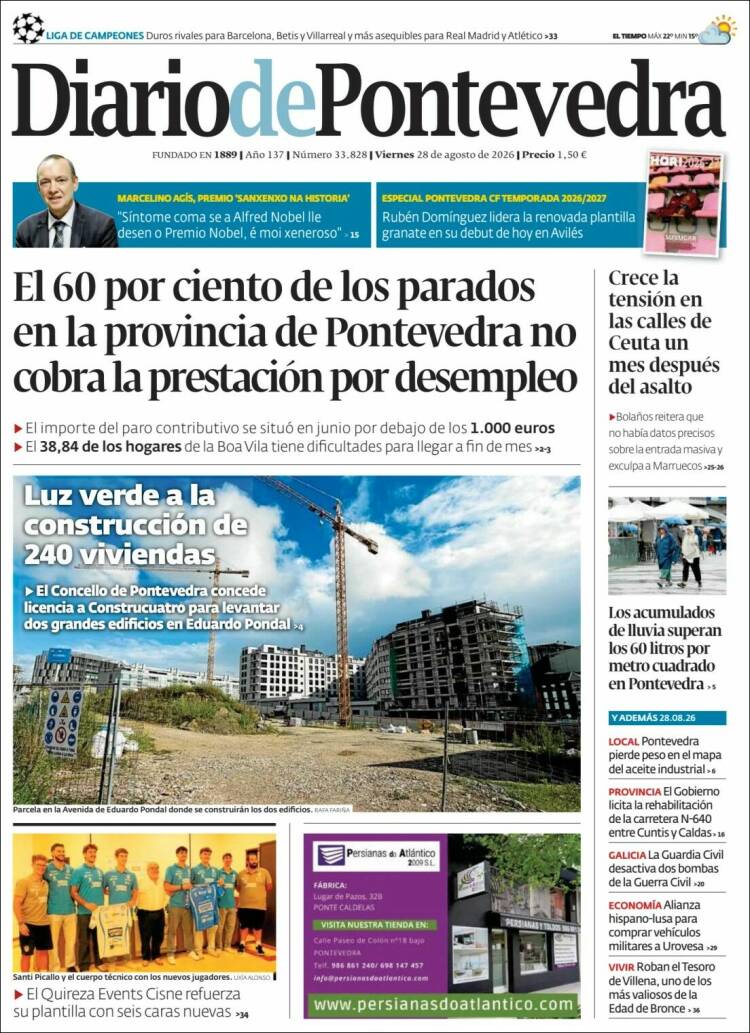 Portada de Diario de Pontevedra (Espa&ntilde;a)
