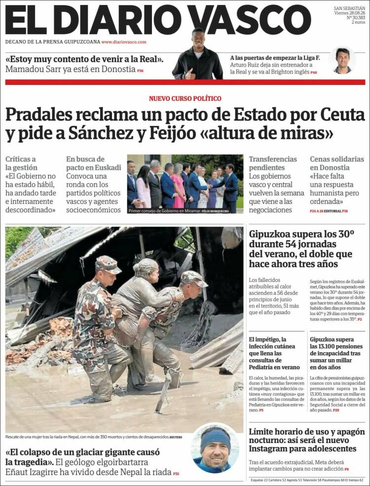 Portada de Diario Vasco (Espa&ntilde;a)