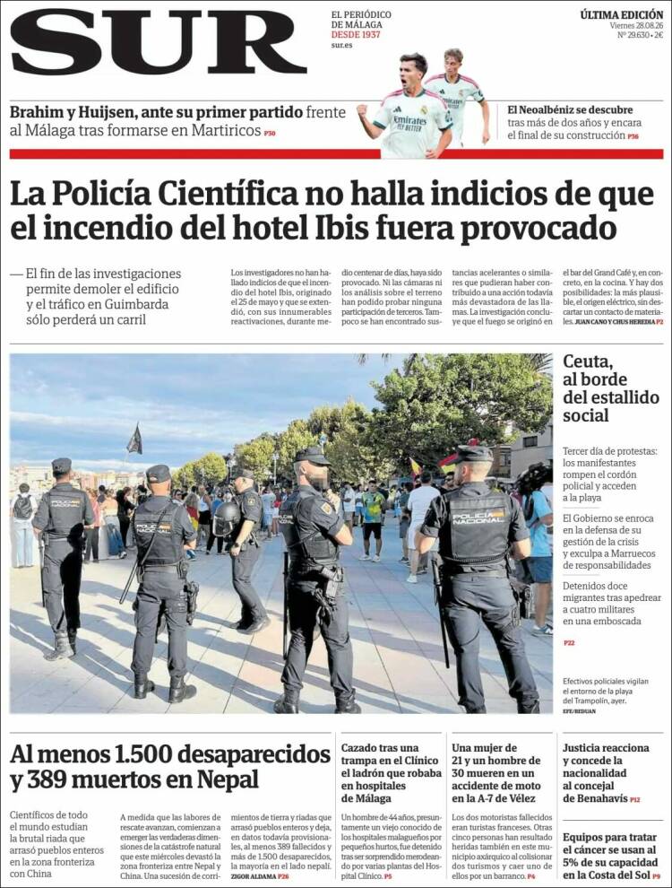 Portada de Diario el Sur (Espa&ntilde;a)