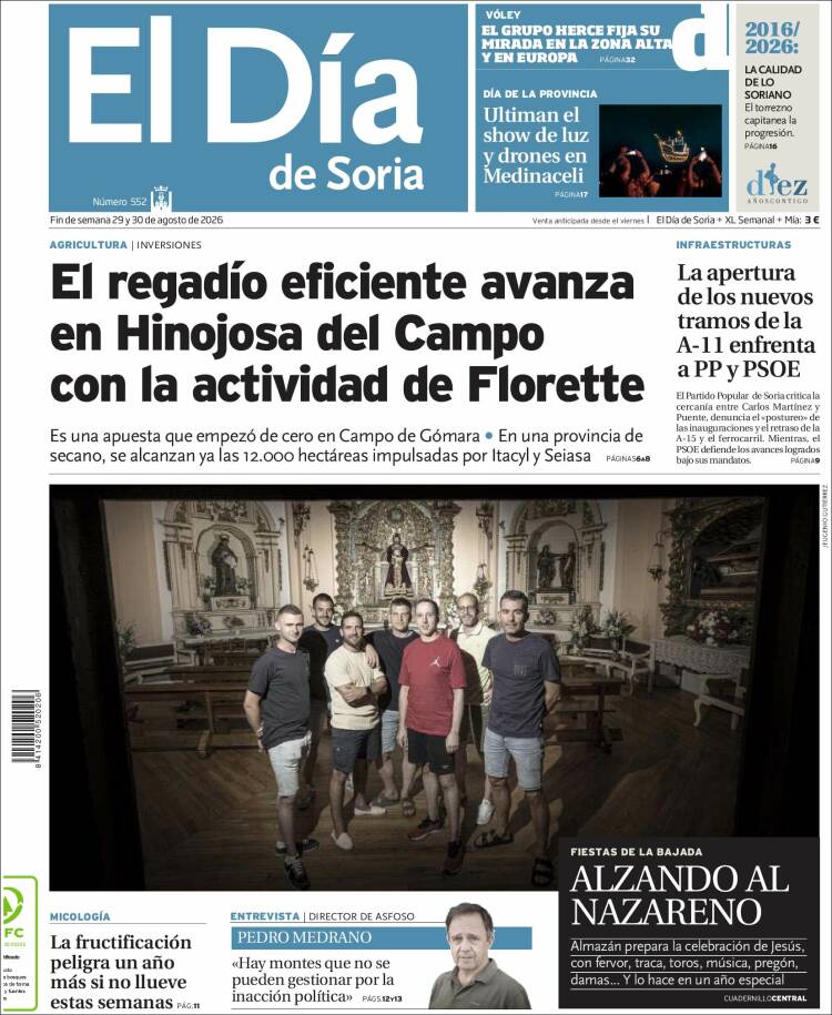 Portada de El Día de Soria (Espa&ntilde;a)