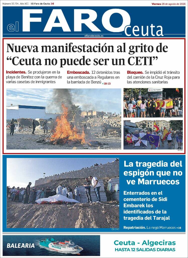 Portada de El Faro de Ceuta (Espa&ntilde;a)