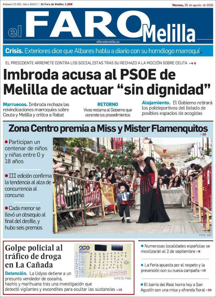 Portada de El Faro de Melilla (Espa&ntilde;a)