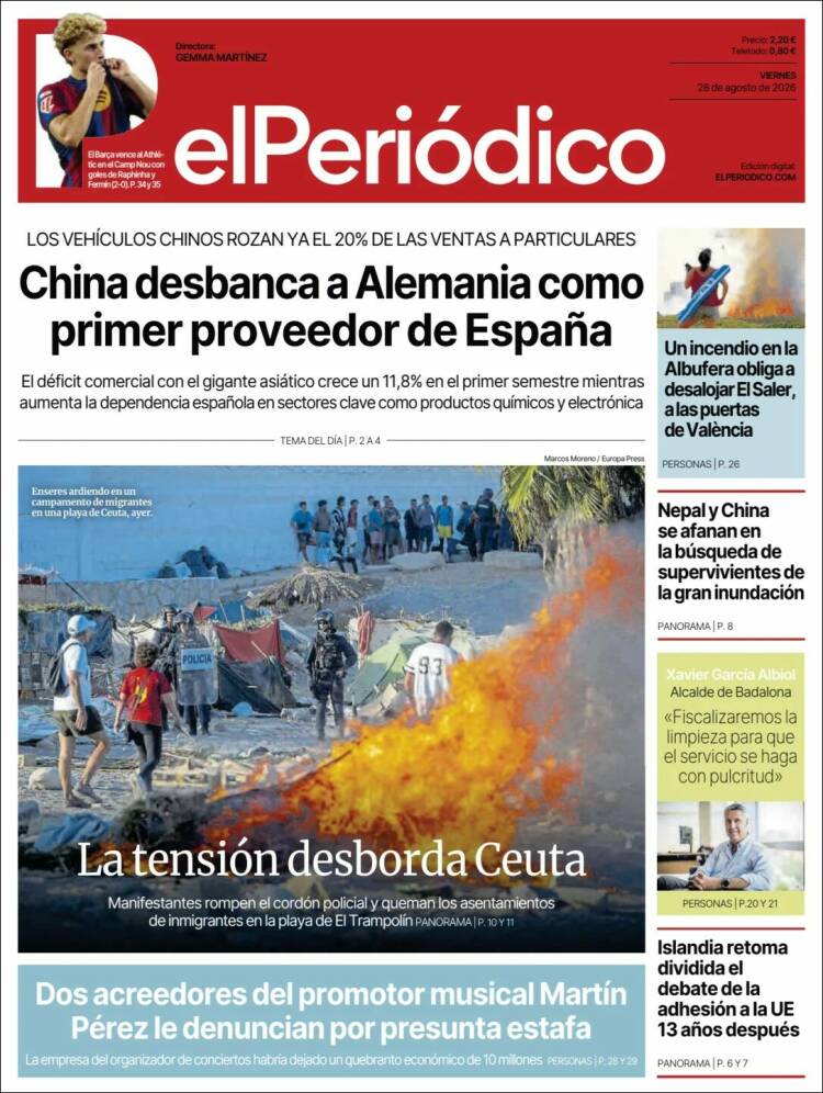 Portada de El Periódico (Espa&ntilde;a)