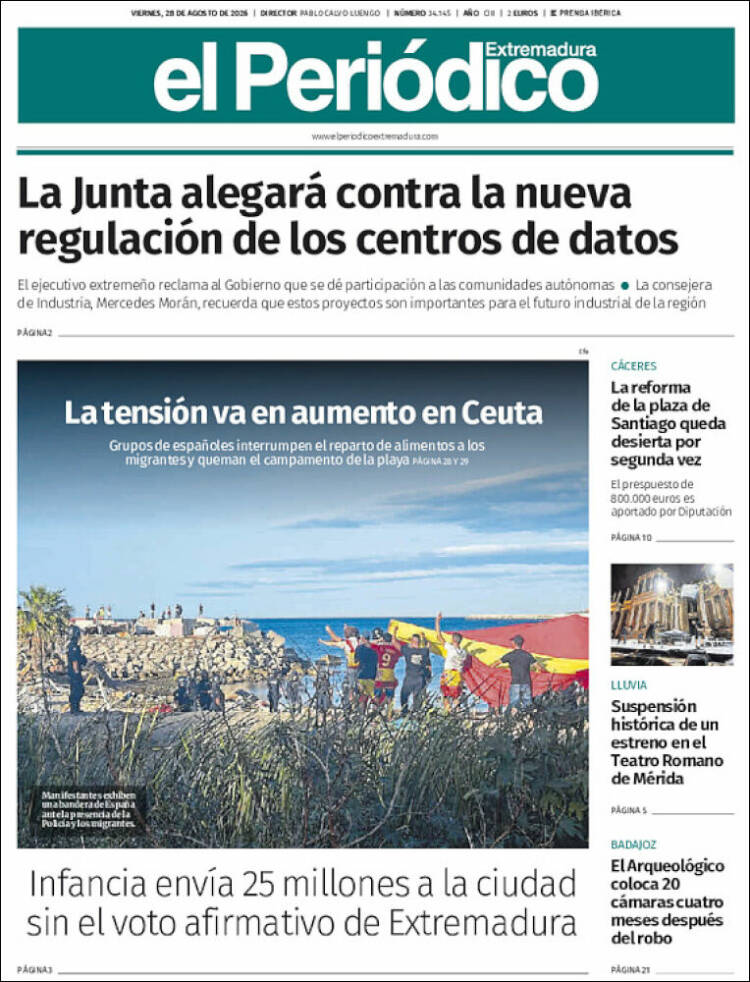 Portada de El Periódico de Extremadura (Espa&ntilde;a)