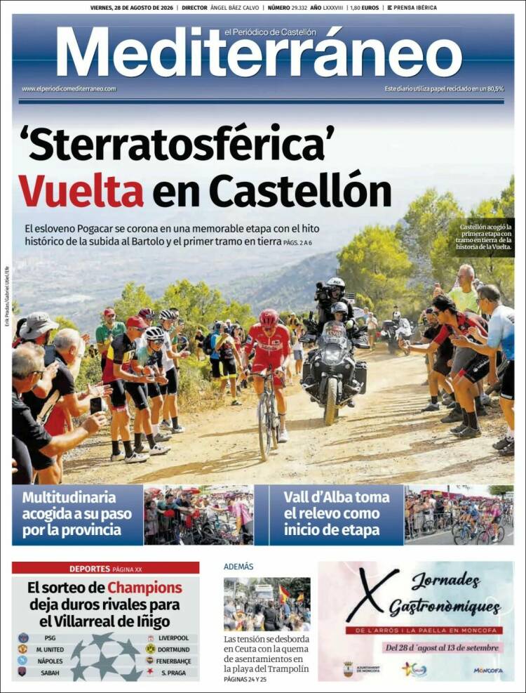Portada de El Periódico Mediterraneo (Espa&ntilde;a)