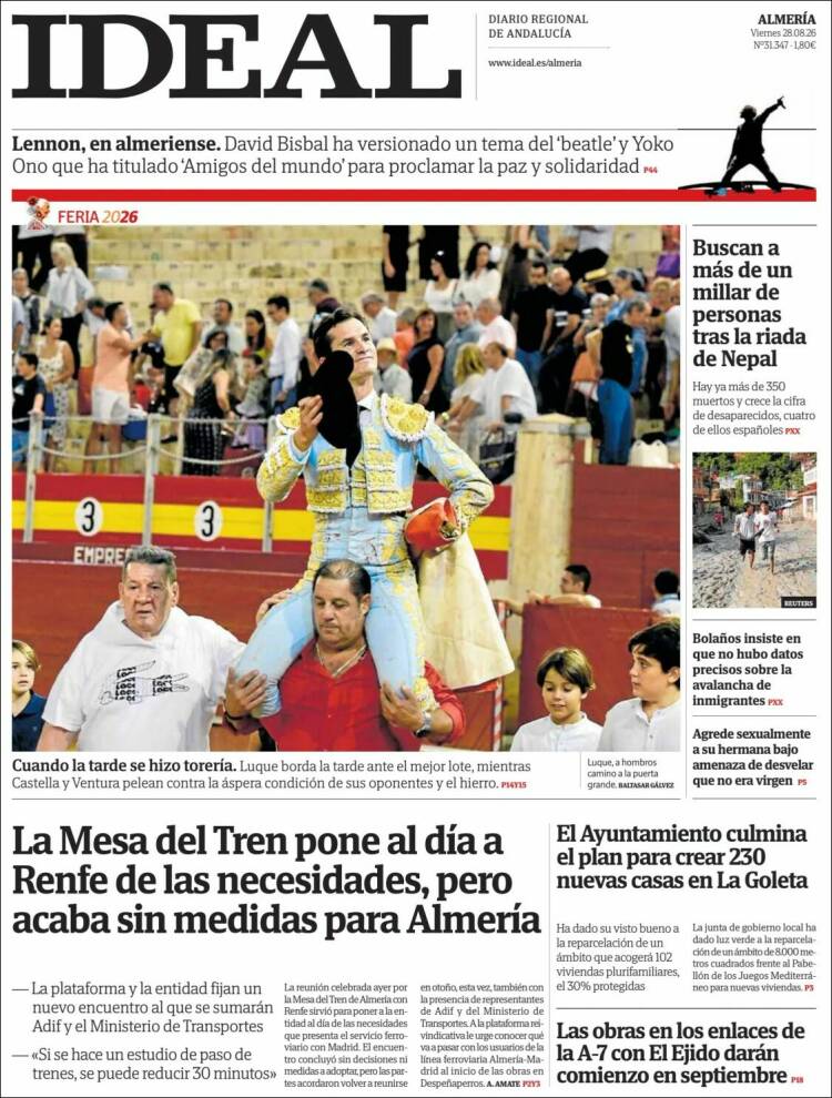 Portada de Ideal Almeria (Espa&ntilde;a)