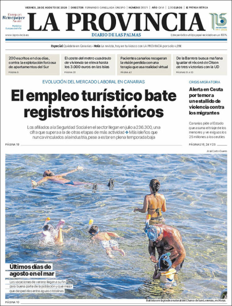 Portada de La Provincia (Espa&ntilde;a)