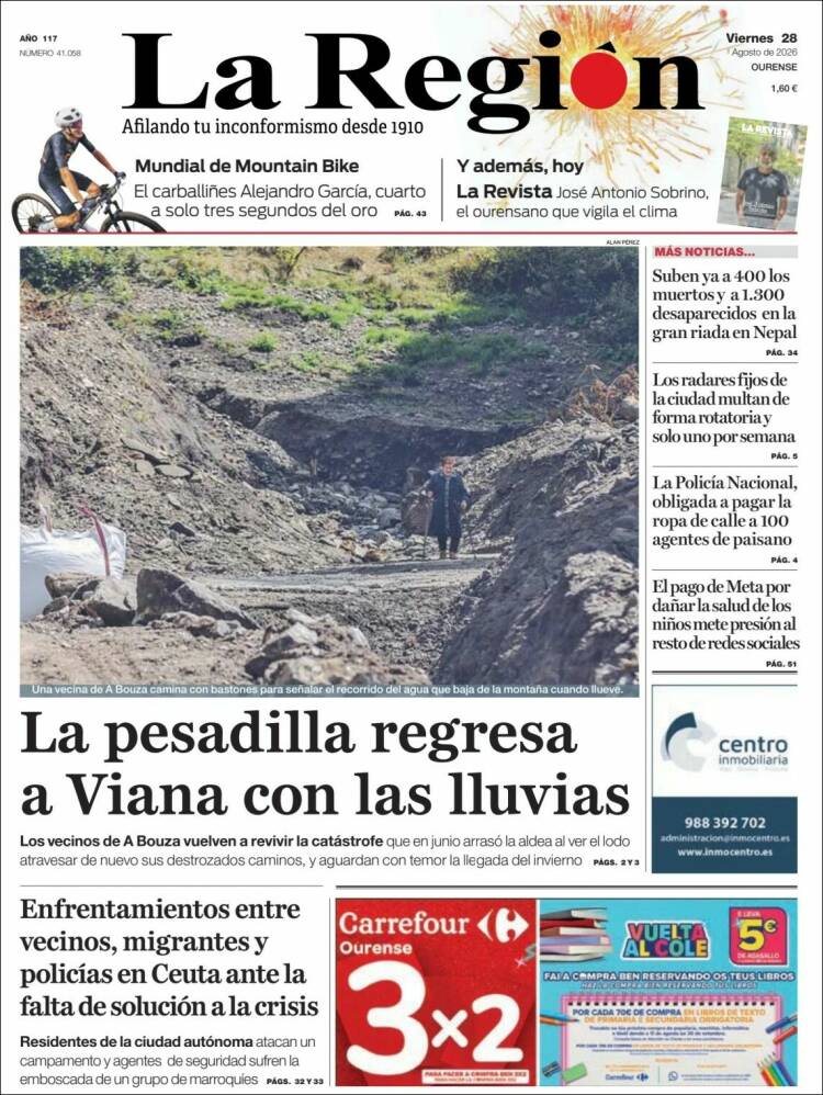Portada de La Región de Ourense (Espa&ntilde;a)
