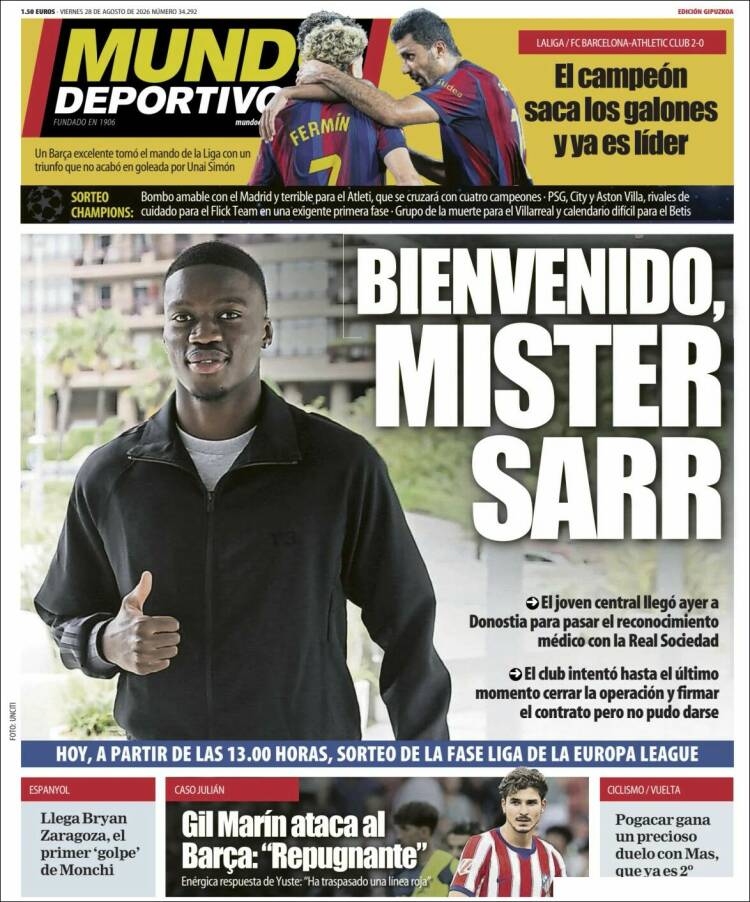 Portada de Mundo Deportivo Gipuzkoa (Espa&ntilde;a)