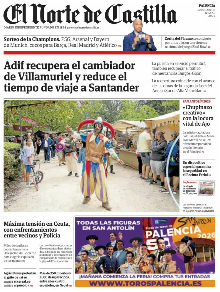 Portada de Norte de Castilla - Palencia (Espa&ntilde;a)
