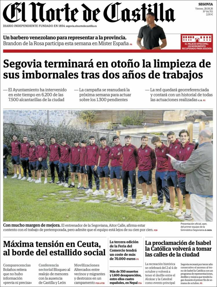 Portada de Norte de Castilla - Segovia (Espa&ntilde;a)